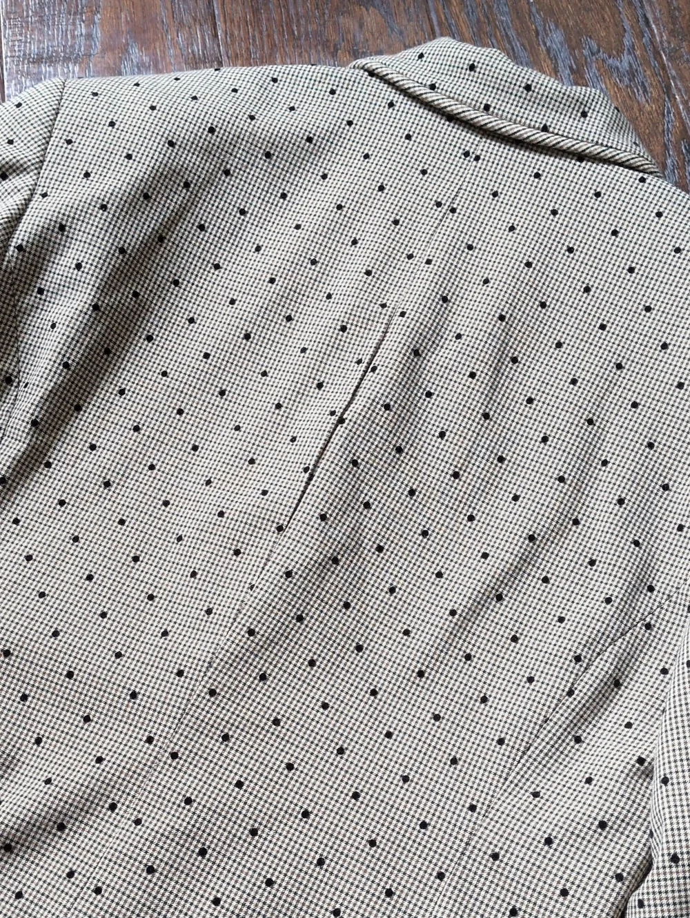 GANNI I NWT Brown & Black Lenzing Tiger's Eye Check Polka Dot Pattern Blazer, 38